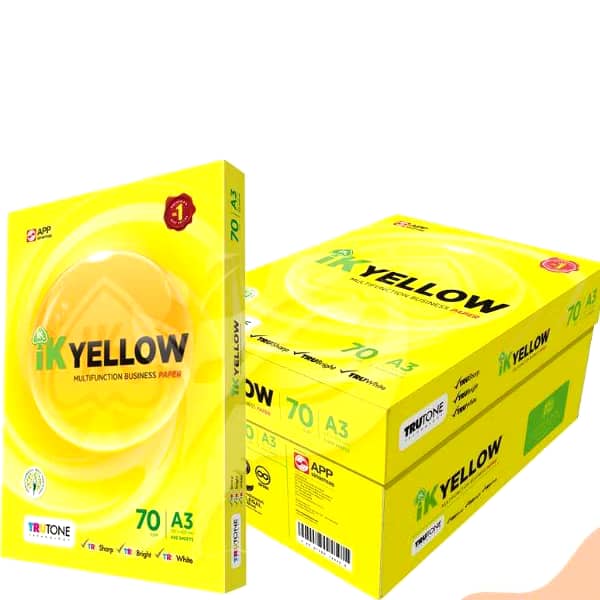 IK YELLOW A3 PAPER 70G (450'S) BOX 5'S