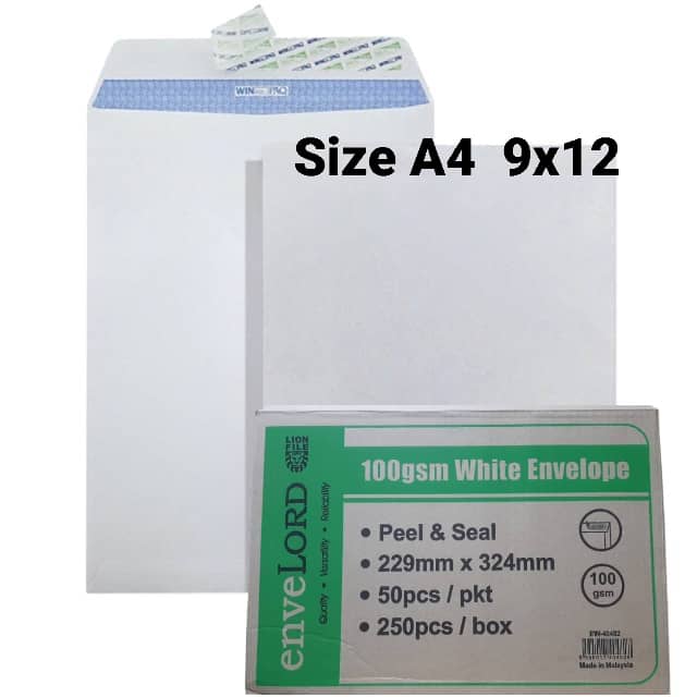 WHITE ENVELOPE A4 9X12 1C9123