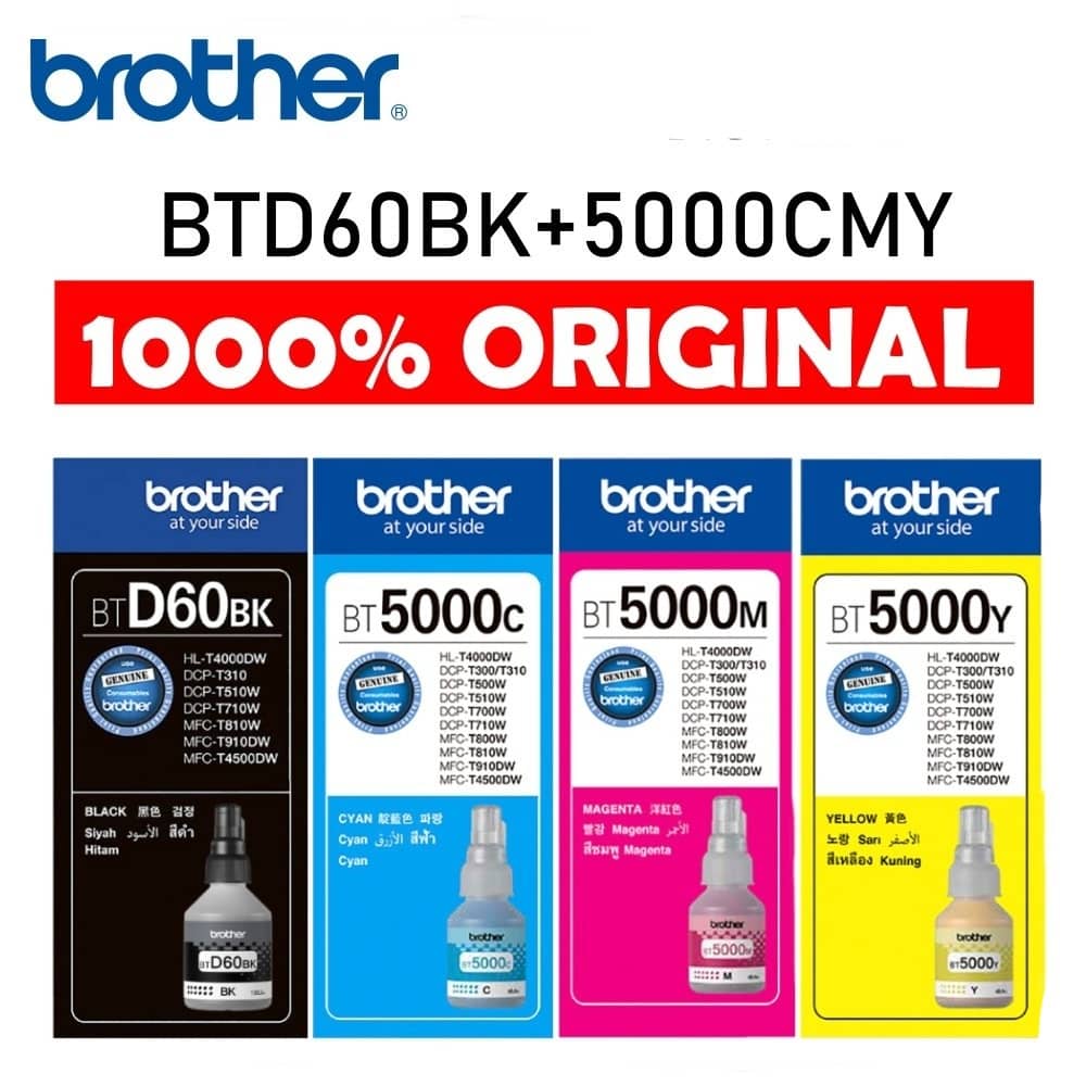 BROTHER BTD60BK + 5000CMY INK CATRIDGE
