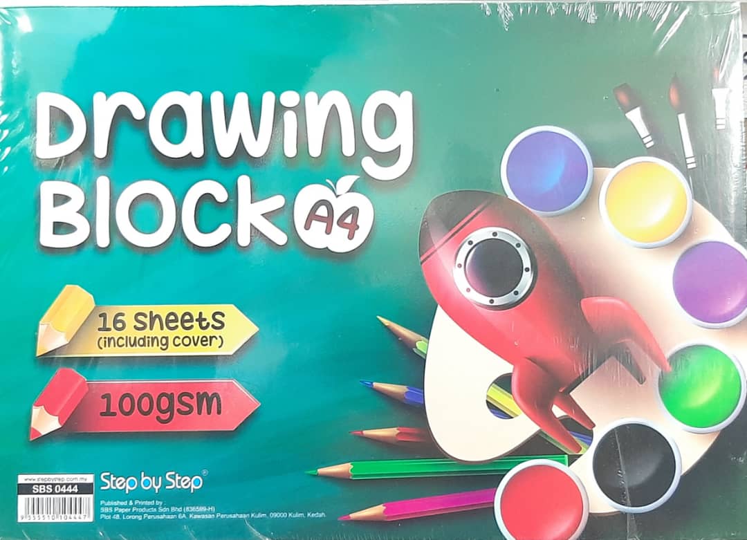 DRAWING BLOCK A4 100GSM SBS0444 ( 16'S)