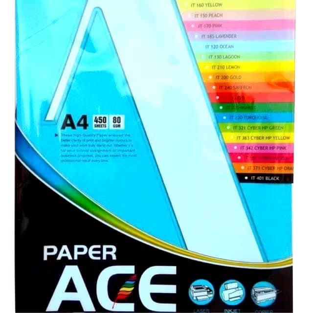ACE A4 COLOUR PAPER 80G IT/CS200-PRIMA (450'S)