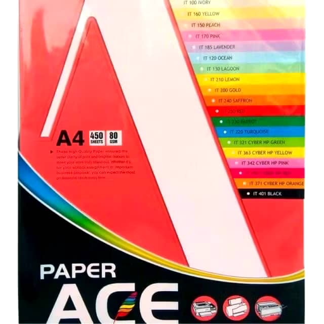 ACE A4 COLOUR PAPER 80G IT/CS200-PRIMA (450'S)