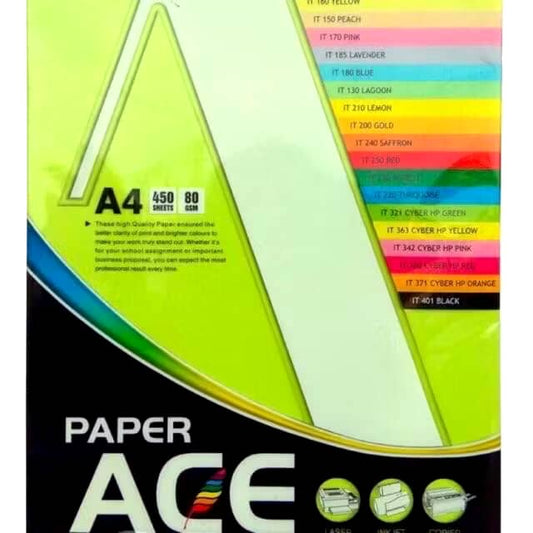 ACE A4 COLOUR PAPER 80G IT/CS300-CYBER (450'S)