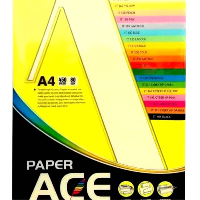 ACE A4 COLOUR PAPER 80G IT/CS300-CYBER (450'S)