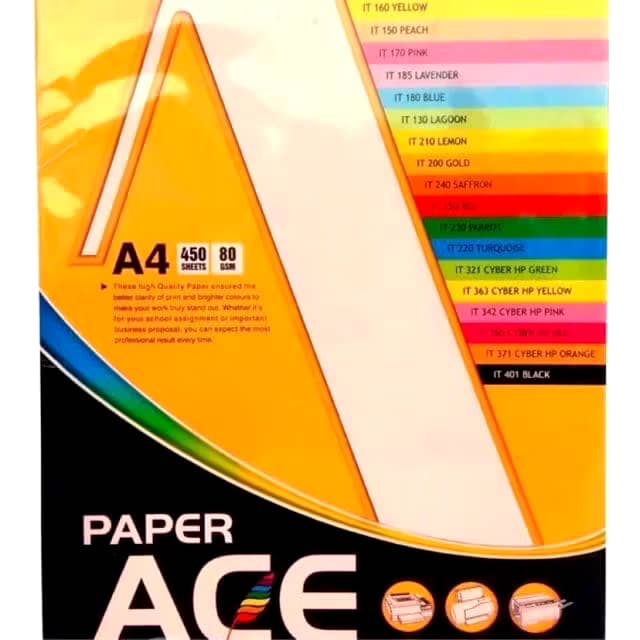 ACE A4 COLOUR PAPER 80G IT/CS300-CYBER (450'S)