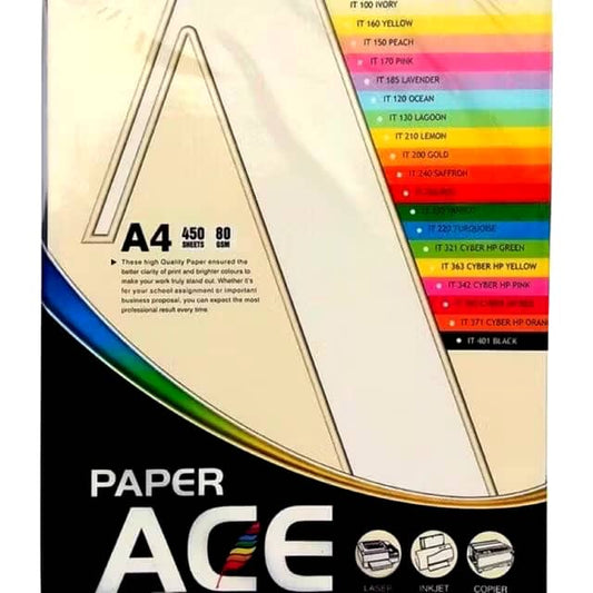 ACE A4 COLOUR PAPER 80G IT/CS100-PASTEL (450'S)