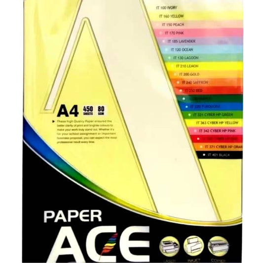 ACE A4 COLOUR PAPER 80G IT/CS100-PASTEL (450'S)
