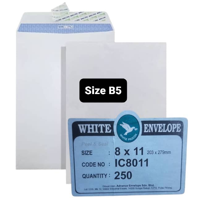 WHITE ENVELOPE B5  8×11 1C8011