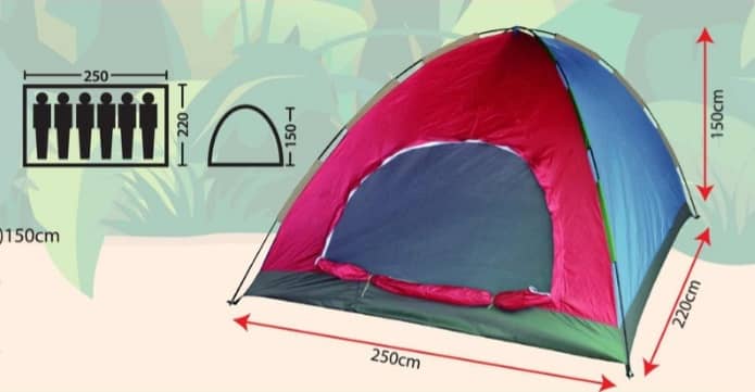KK/PJ-0129 Six Person Tent ( Single Layer ) ( Khemah )