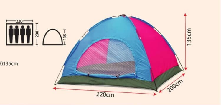 KK/PJ-0128 Four Person Tent (Single Layer)