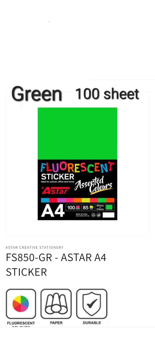 STICKER A4 SHARP COLOUR / Kertas A4 Warna (100'S)
