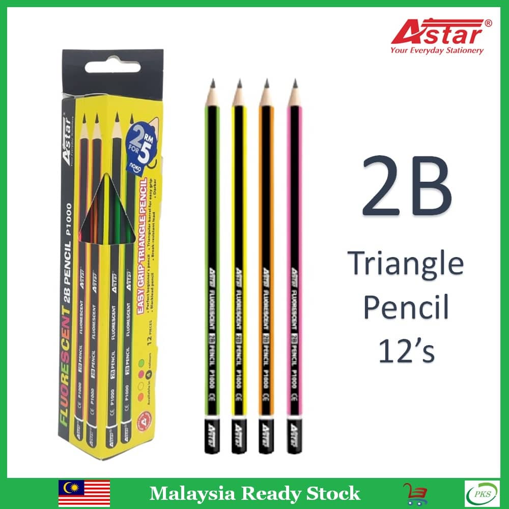 FLUORESCENT 2B PENCIL P1000 (12'S)