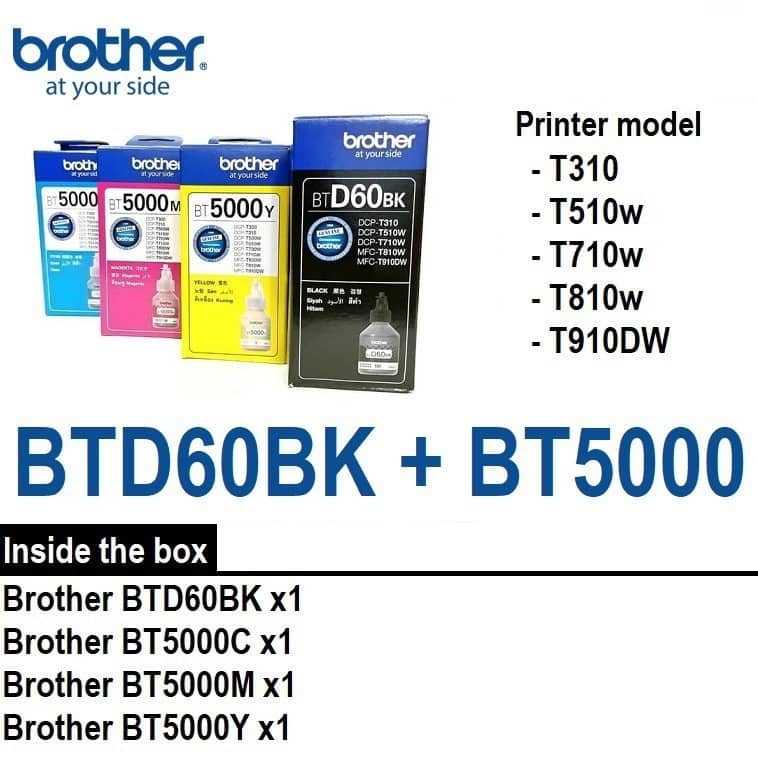 BROTHER BTD60BK + 5000CMY INK CATRIDGE