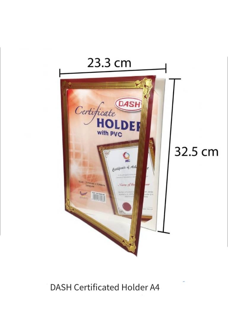 DASH A4 CERTIFICATE PVC FOLDER